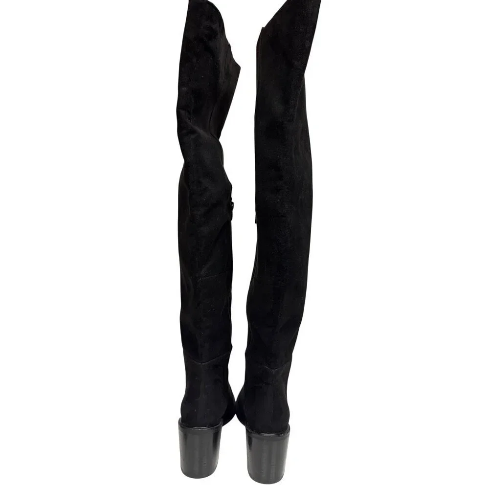 Seychelles Tall Women's Boot Black Heeled Zipper Over Knee High Classic Size 6